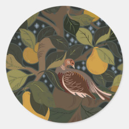 Ein Partridge in einem Birnbaumkleber Runder Aufkleber