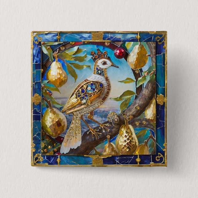 Ein Partridge in einem Birnenbaum Button (Vorderseite)