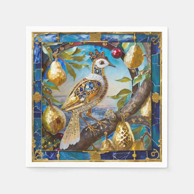 Ein Partridge in einem Birnenbaum Serviette (Vorderseite)