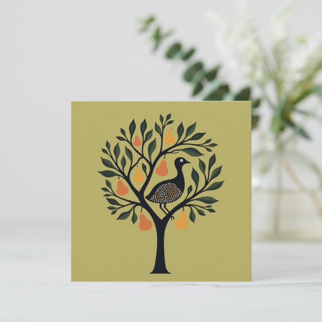 Ein Partridge in einem Pear Tree Cut-Out Stencil R Einladung (Stehend Vorderseite)