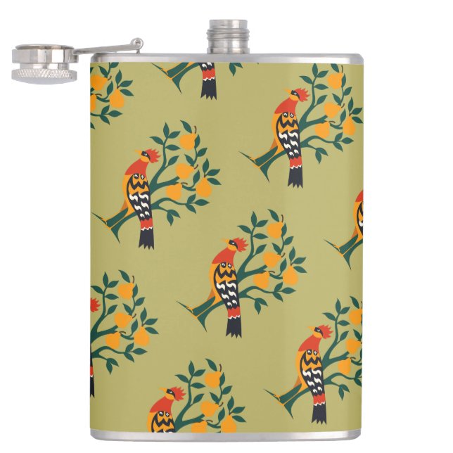 Ein Partridge in einem Pear Tree Cut-Out Stencil R Flachmann (Geöffnet)