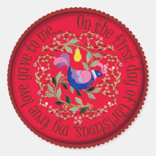 Ein Partridge in einer Birne Runder Aufkleber