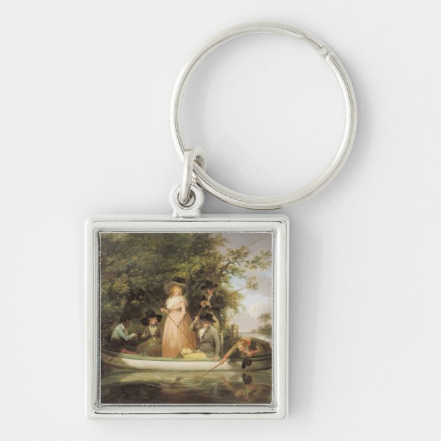 Ein Party-Angeln (Öl auf Leinwand) Schlüsselanhänger (Vorne)