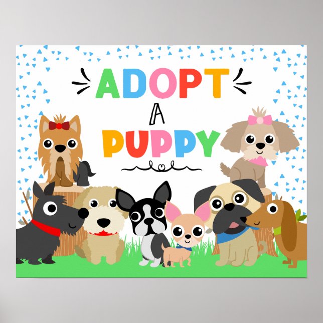 Ein Party für die Adoption von Welpen adoptiert Poster (Vorne)
