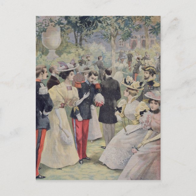 Ein Party im Garten am Elysee Einladungspostkarte (Vorderseite)