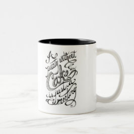 "ein Party ohne Kuchen ist gerade eine Sitzung " Zweifarbige Tasse