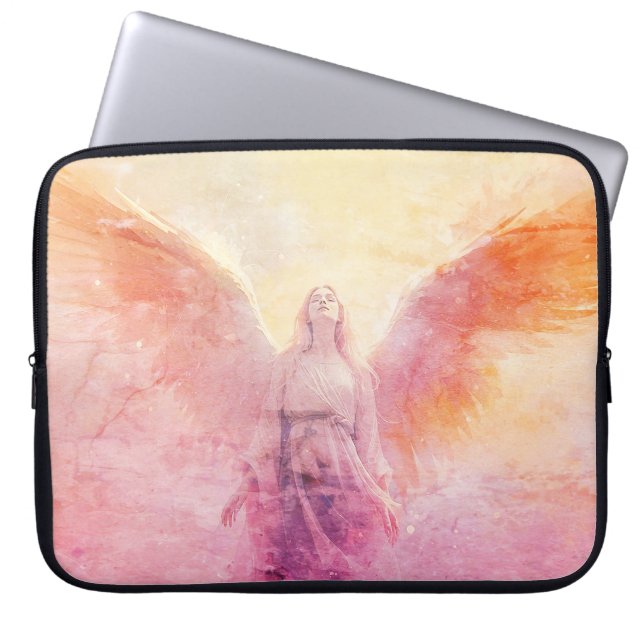 Ein Pastell-Engel auf einer 15"-Elektronik-Tasche Laptopschutzhülle (Vorderseite)