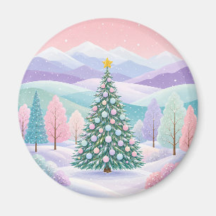 Ein pastellfarbener Wintertraum Magnet
