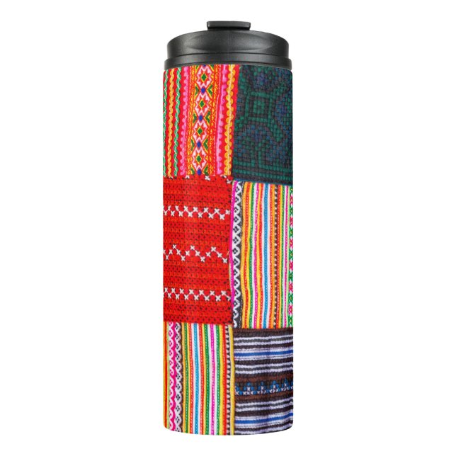 ein Patchwork-Steppdecke im asiatischen Stil Thermosbecher (Vorderseite)