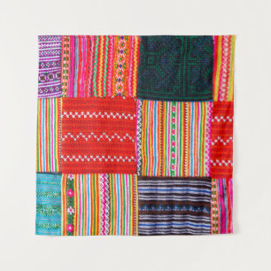 ein Patchwork-Steppdecke im asiatischen Stil Wandteppich