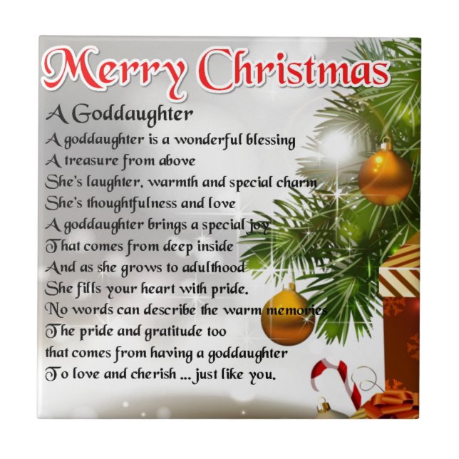 Ein Patenttochtergedicht - Weihnachtsentwurf Fliese (Vorderseite)