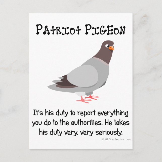 Ein Patriot spioniert auf seine Nachbarn Postkarte (Vorderseite)