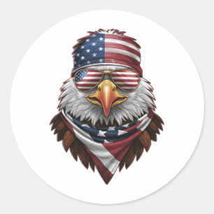 Ein patriotischer Glatzadler Runder Aufkleber