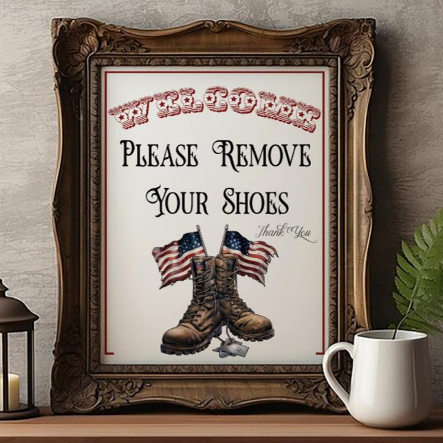 Ein Patriots Day Bitte Schuhe Entfernen Schild (Von Creator hochgeladen)