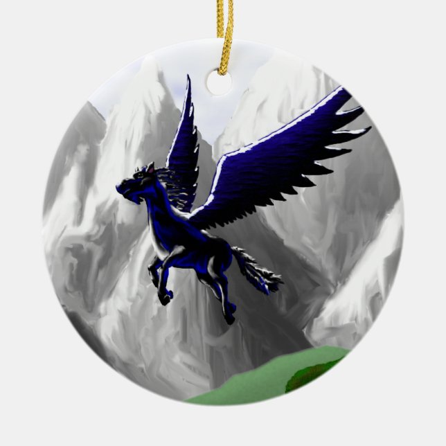 Ein Pegasus-Fliegen Keramik Ornament (Vorne)