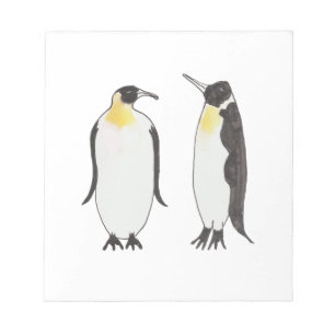 Ein penguin-Paar-Tinten-Zeichnen Notizblock