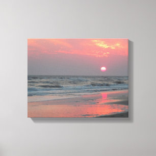 Ein perfekter Sonnenuntergang - Eichen-Insel, NC Leinwanddruck