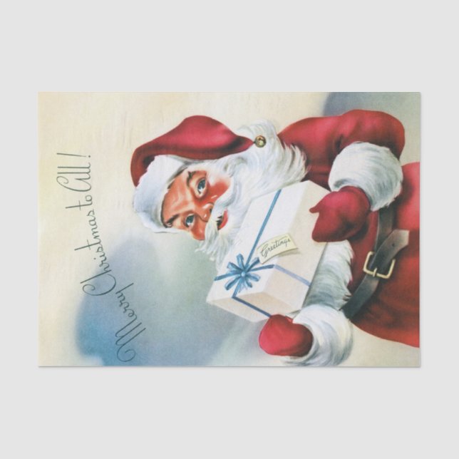 Ein perfektes Portrait des Weihnachtsmannes Seidenpapier (Vorderseite)