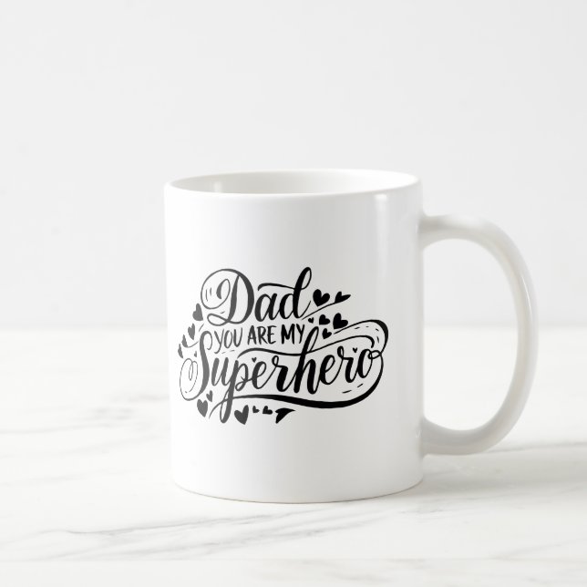 Ein personalisiertes, du bist meine Helden-Vater-T Kaffeetasse (Rechts)