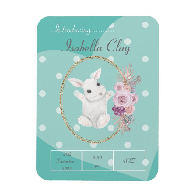 EIN PERSONALISIERTES FOTO ZUR GEBURTSANKÜNDIGUNG M MAGNET (Vertikal)