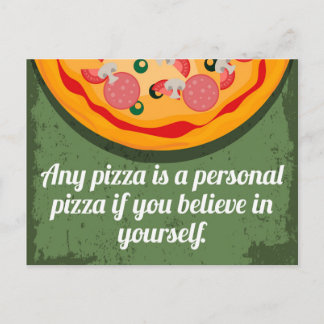 Ein persönliches Pizza-Funny-Zitat Postkarte