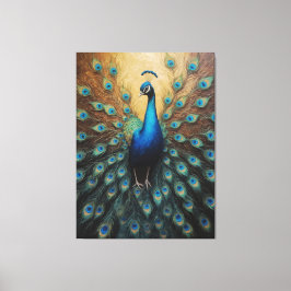 ein Pfau mit seinen Federn aus dem Schwanz Leinwanddruck