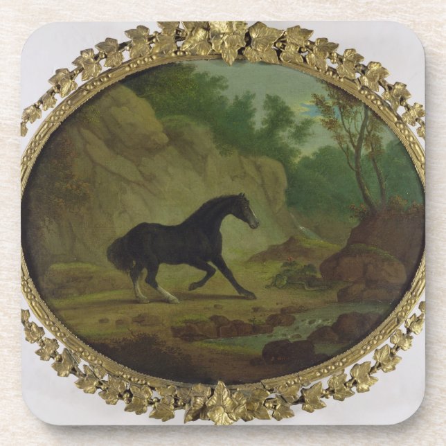 Ein Pferd erschrocken durch eine Schlange, 1792 Getränkeuntersetzer (Vorderseite)