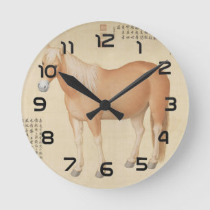 Ein Pferd namens Hongyuzuo Feine Kunst Runde Wanduhr