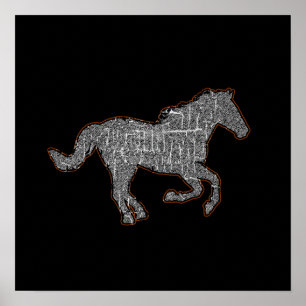 ein Pferd schwarz Poster