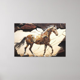 Ein Pferd Stehend auf den Felsen Leinwand drucken