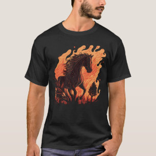 ein Pferd und Flammen, ich brenne für Pferdefreund T-Shirt