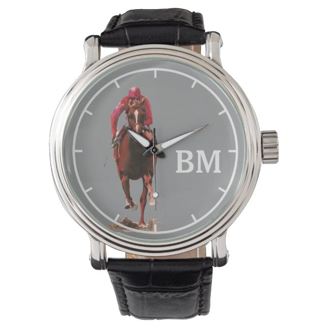 ein Pferd und persönliche Initialen Armbanduhr (Vorderseite)