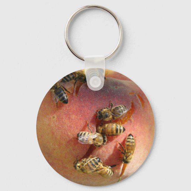 Ein Pfirsich für die Bienen Schlüsselanhänger (Vorderseite)