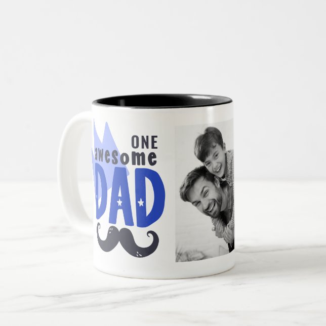 Ein Phantastischer Vater Moderner Foto Vatertag Zweifarbige Tasse (Vorderseite Links)