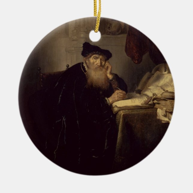 Ein Philosoph, 1635 (Öl auf Platte) Keramik Ornament (Vorne)
