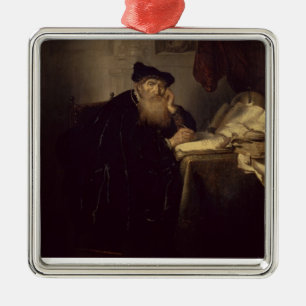 Ein Philosoph, 1635 (Öl auf Platte) Ornament Aus Metall