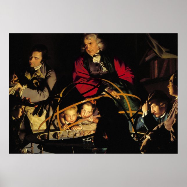 Ein Philosoph hält Vorträge über die Orerie Poster (Vorne)