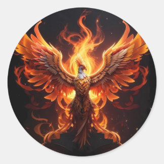 Ein Phoenix wiedergeboren Runder Aufkleber