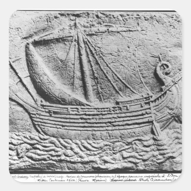 Ein phönizisches Geschäftsschiff bei Sidon Quadratischer Aufkleber (Vorderseite)