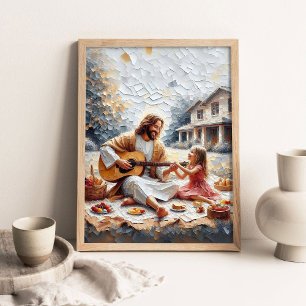 Ein Picknick Zusammen, Christliche Kunst, Jesus un Poster