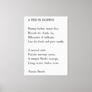 Ein Pier in Noway Gedicht von Pamela Storch Leinwanddruck