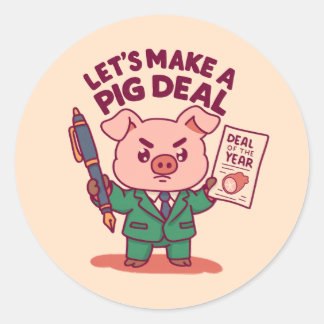 Ein Pig Deal Runder Aufkleber