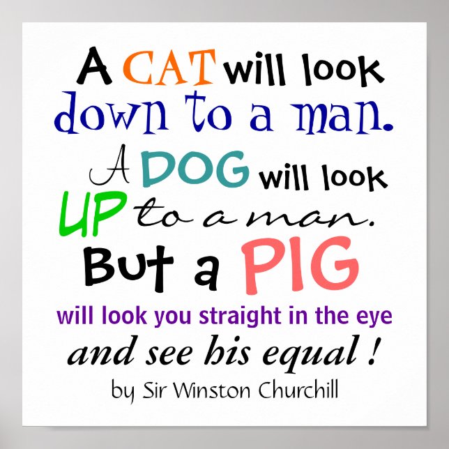 Ein PIG-Zitat von Sir Winston Churchill Poster (Vorne)