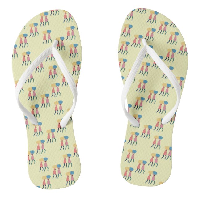 Ein Pillmuster tragen Flip Flops (Fußbett)