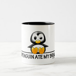 Ein Pinguin aß mein Gehirn Zweifarbige Tasse