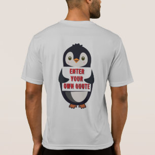 Ein Pinguin hält ein Schild mit anpassbarem Text t T-Shirt