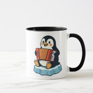 Ein Pinguin spielt Ihnen eine Akkordeonluft. Tasse