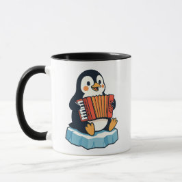 Ein Pinguin spielt Ihnen eine Akkordeonluft. Tasse