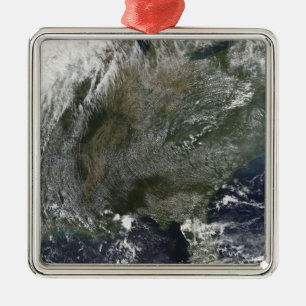 Ein pinwheel Ähnliches Muster der Hochdruckwolken Silbernes Ornament