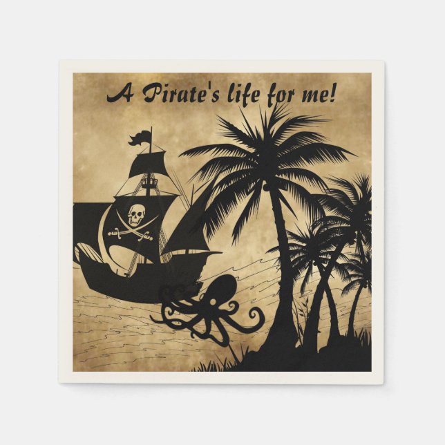 Ein Piratenleben für mich Karibik Schatzkarte Serviette (Vorderseite)